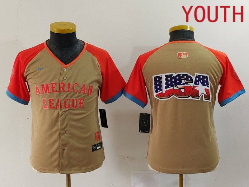 Youth New York Yankees Blank Orange All star 2024 Nike MLB Jersey style 1->youth mlb jersey->Youth Jersey